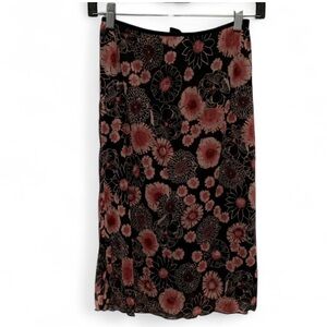 Y2K Wrapper Black Pink Floral Print Skirt